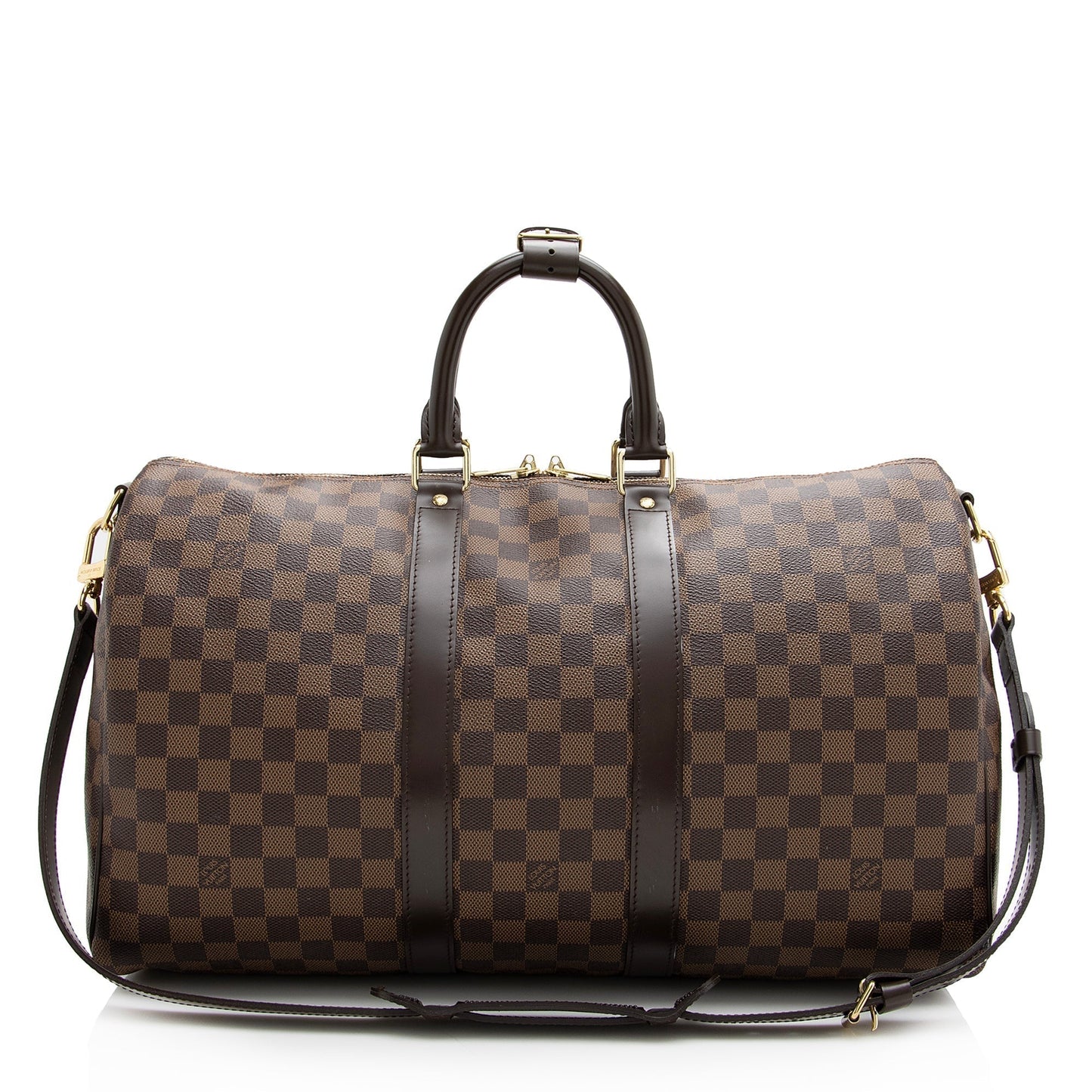 Louis Vuitton Damier Ebene Keepall Bandouliere 45 Duffel Bag (SHF-22790)