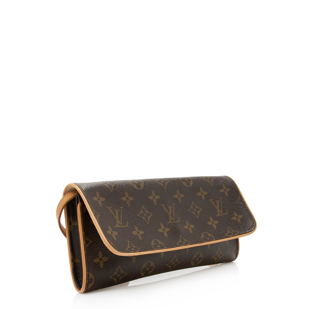 Louis Vuitton Monogram Canvas Pochette Twin GM Shoulder Bag (SHF-20315)
