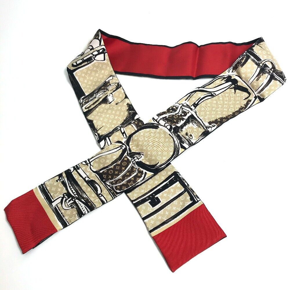 LOUIS VUITTON TRUNKS BANDEAU PRINTED SILK SCARF