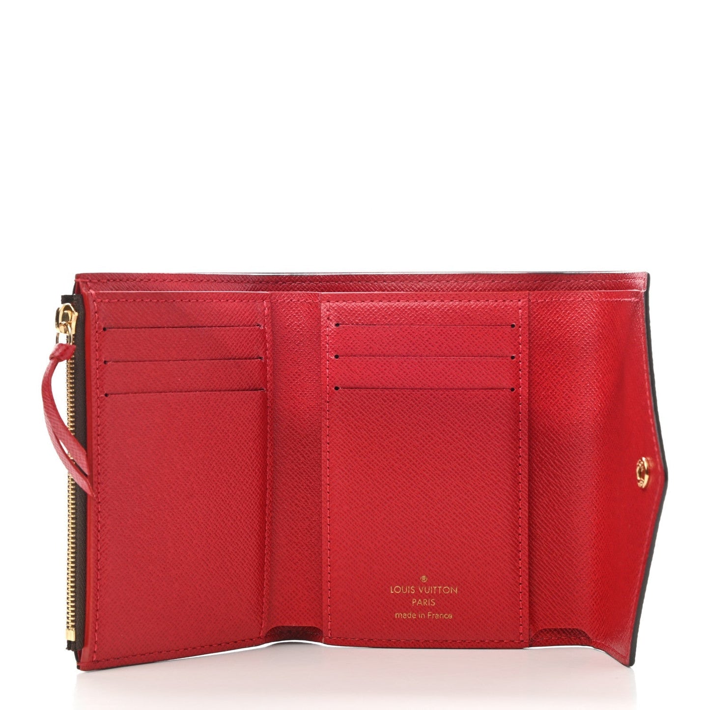 LOUIS VUITTON Damier Ebene Victorine Wallet Red