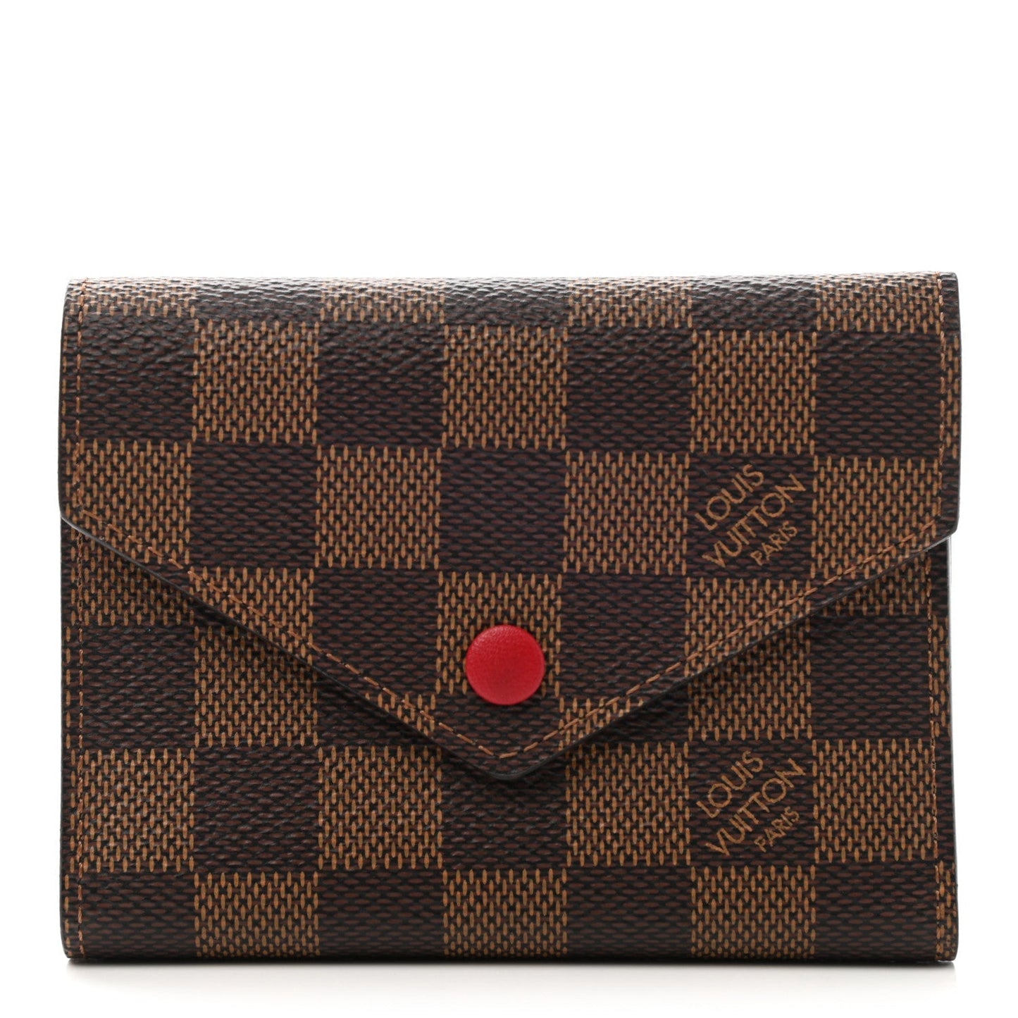 LOUIS VUITTON Damier Ebene Victorine Wallet Red