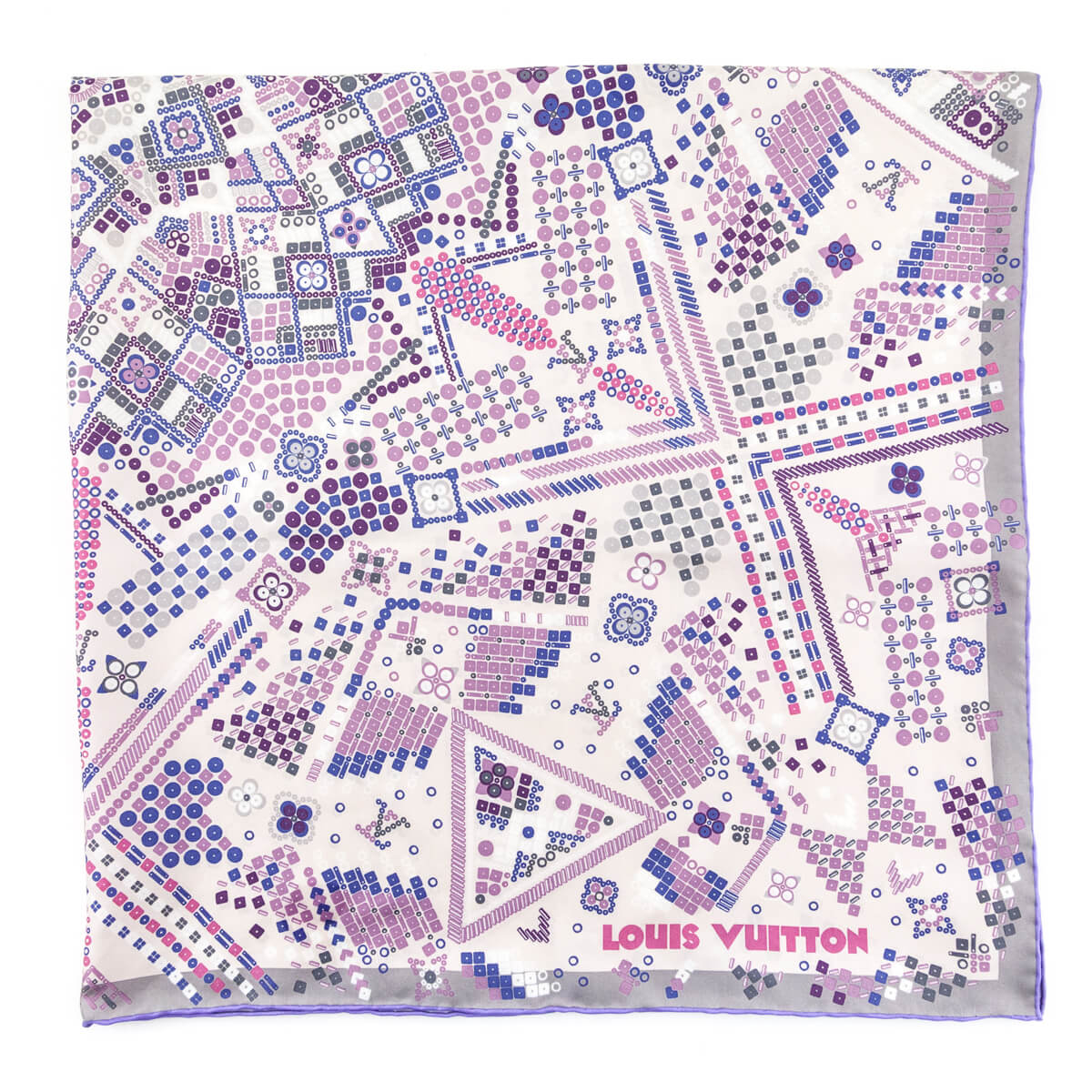 Louis Vuitton Pink & Purple Silk Aiyana Scarf