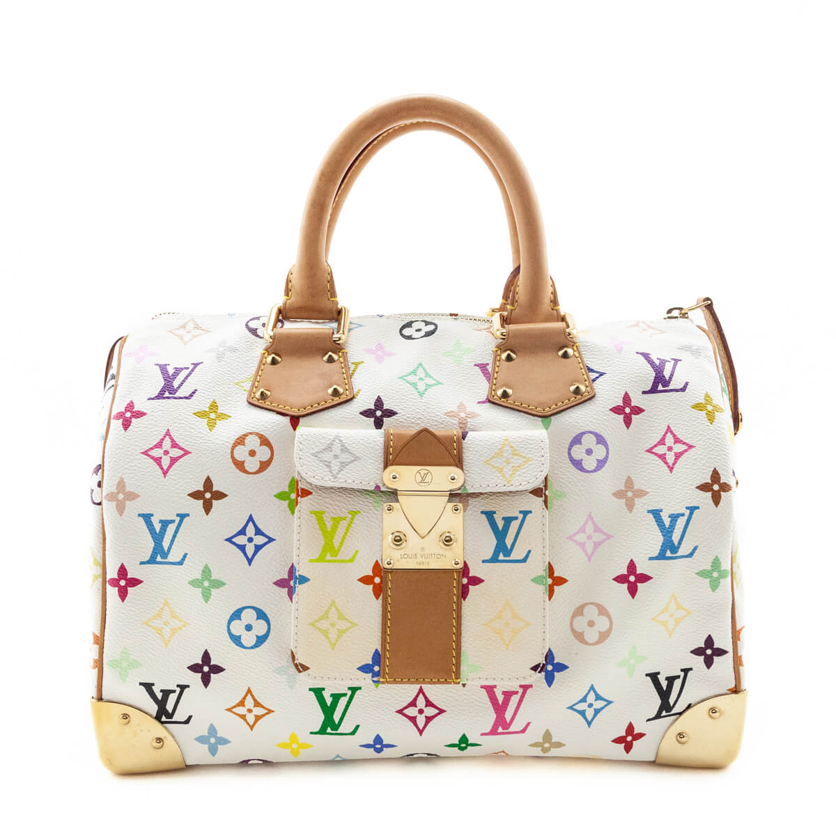 Louis Vuitton White Monogram Multicolor Speedy 30