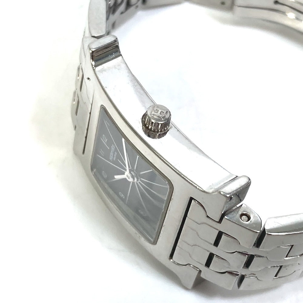 HERMES Watches Quartz HH1.210 Stainless Steel Silver H watch black dial Women  d