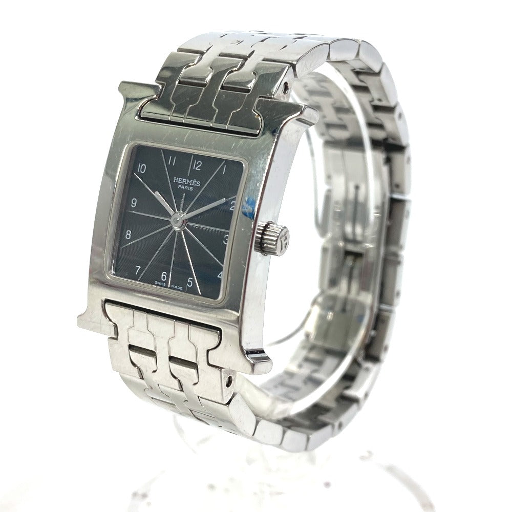 HERMES Watches Quartz HH1.210 Stainless Steel Silver H watch black dial Women  d