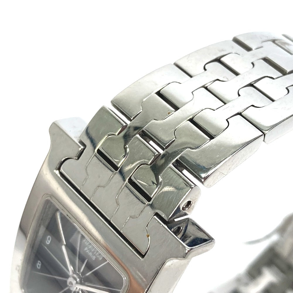 HERMES Watches Quartz HH1.210 Stainless Steel Silver H watch black dial Women  d