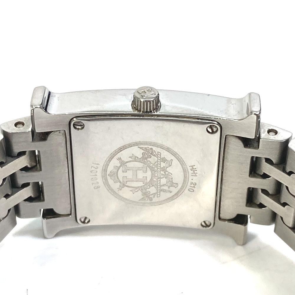 HERMES Watches Quartz HH1.210 Stainless Steel Silver H watch black dial Women  d