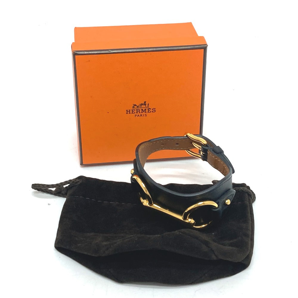 HERMES bracelet Vaux Swift black Horsebit Women T2  d