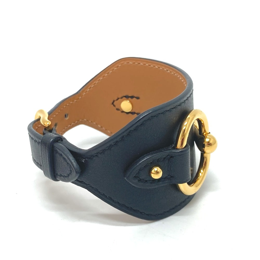 HERMES bracelet Vaux Swift black Horsebit Women T2  d