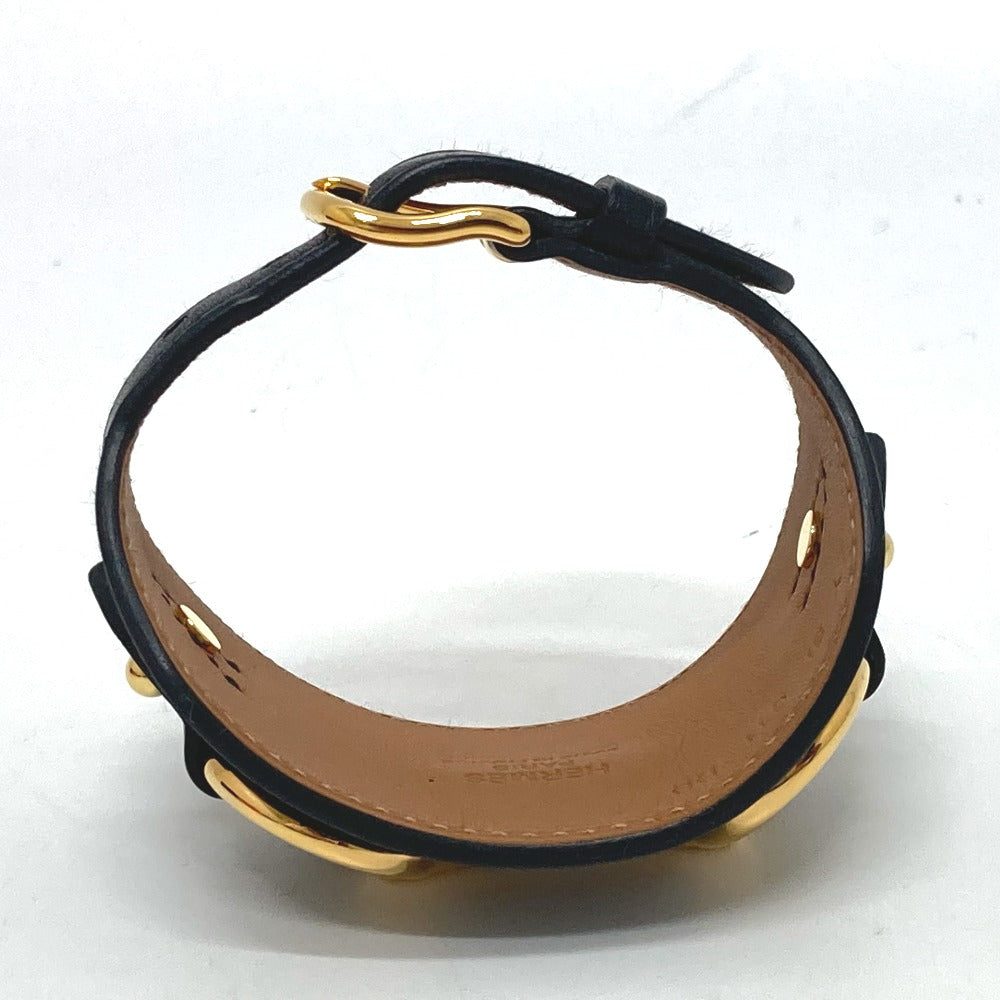 HERMES bracelet Vaux Swift black Horsebit Women T2  d