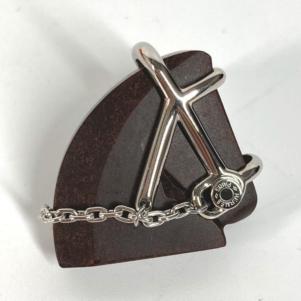 HERMES Brooch H077351FP01 Wood Brown horse cheval Badge Cheval Vulcanium Women  d