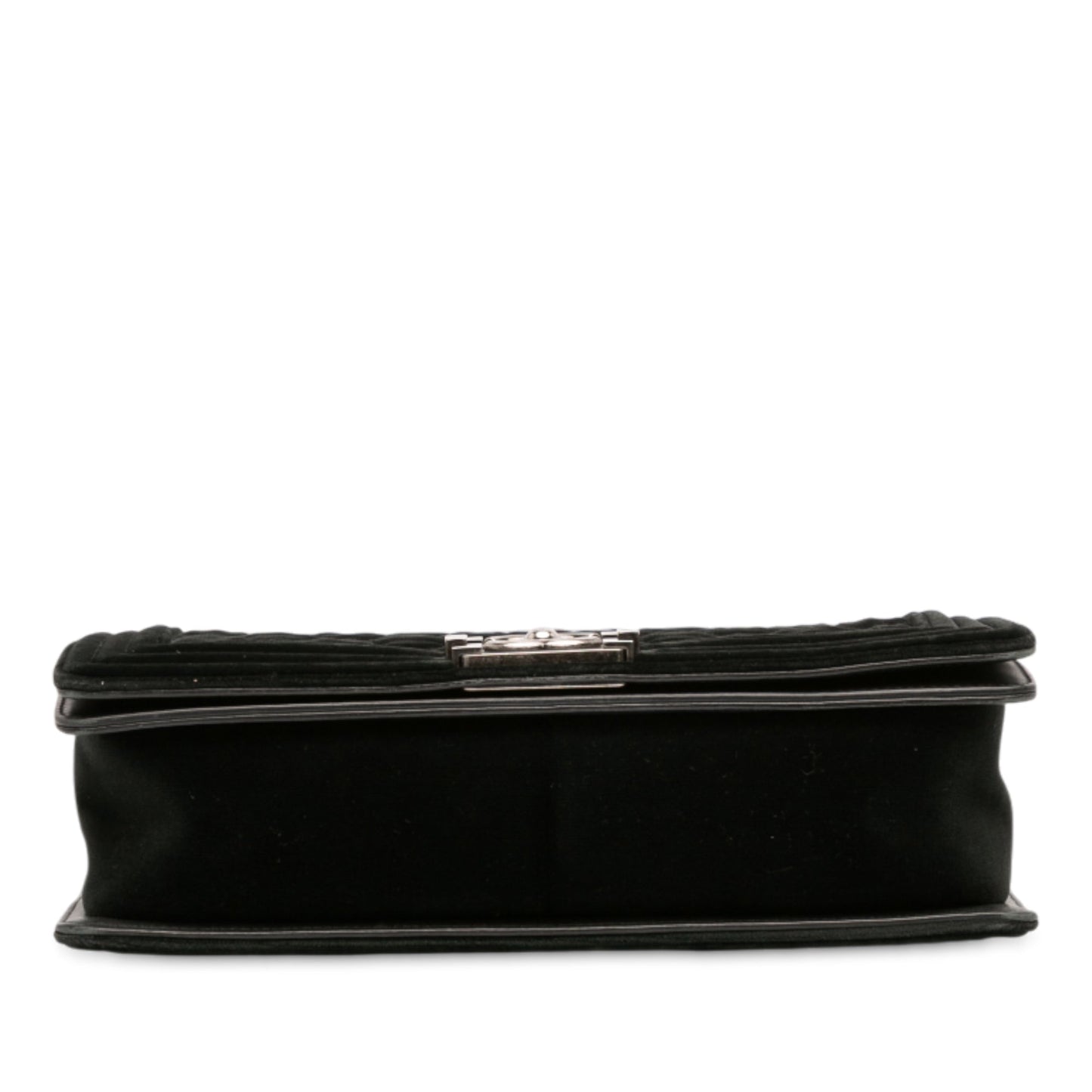 Black Chanel Medium Quilted Velvet Wild Stitch Boy Flap Crossbody Bag