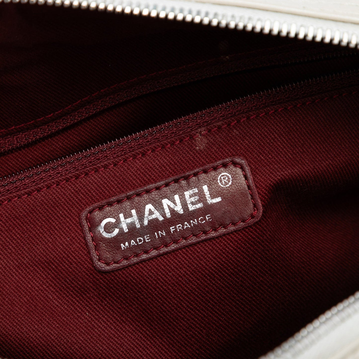 White Chanel Quilted Aged Calfskin Cotton Club Bowler Bag