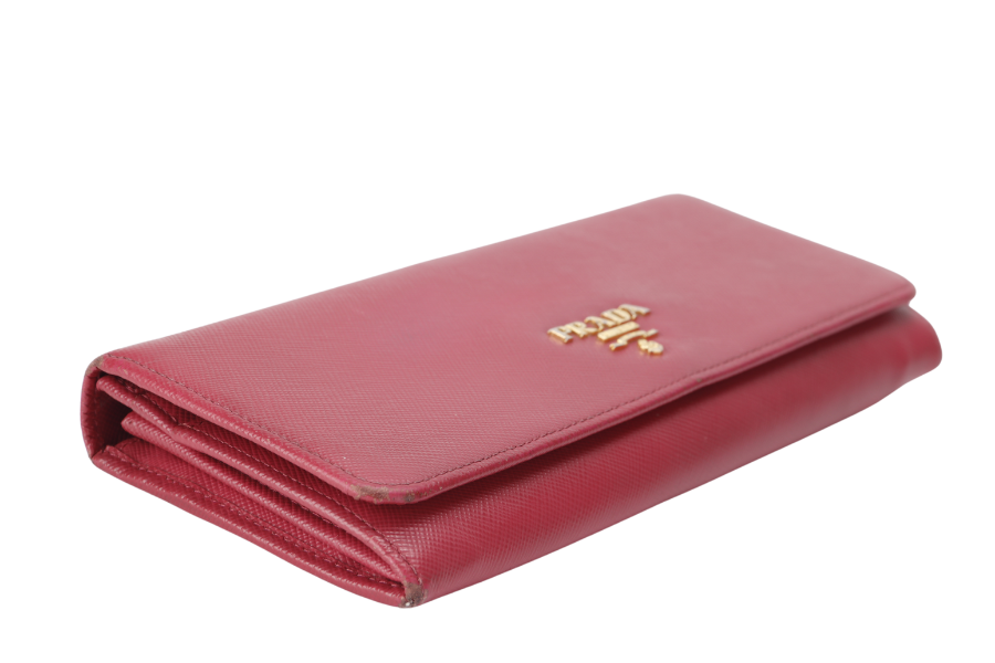PRADA PEONY PINK SAFFIANO LONG WALLET (1MH132) WITH BOX NO CARD