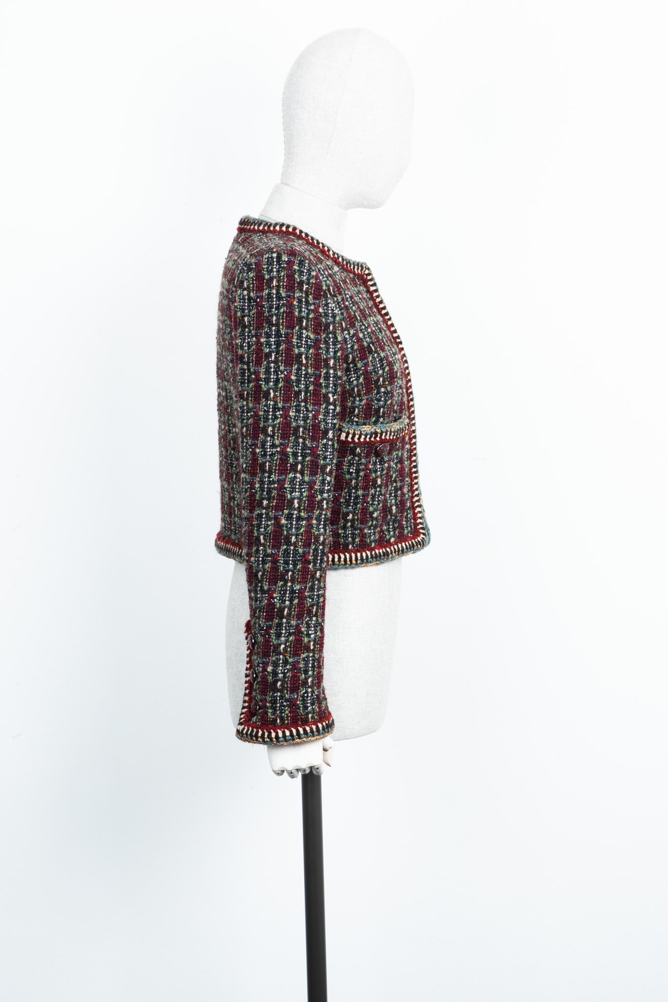 CHANEL Tweed Jacket Bordeaux & Green