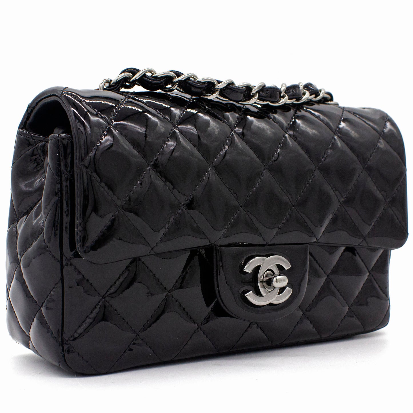 Chanel Classic Flap Mini Patent Leather Black