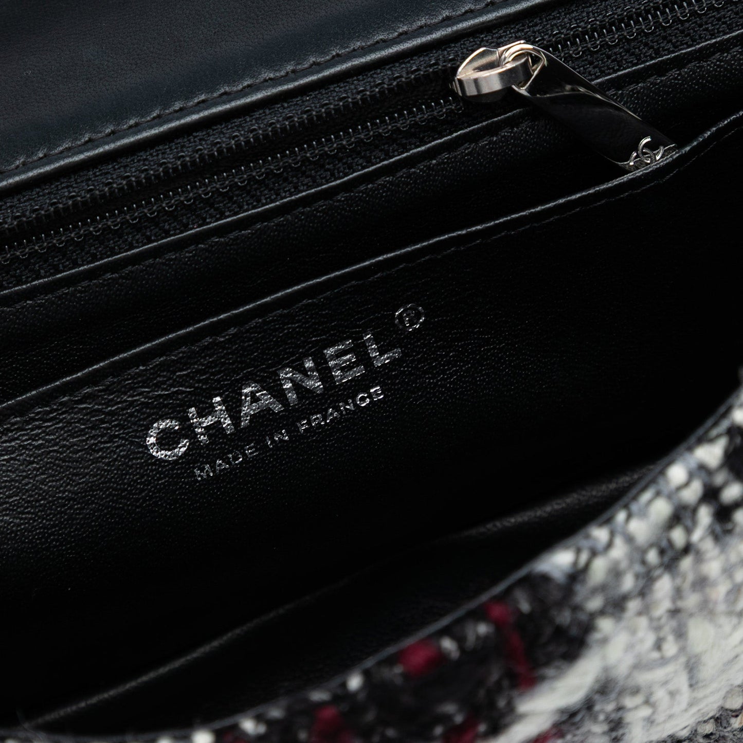 Black Chanel Mini Rectangular Quilted Tweed Single Flap Crossbody Bag