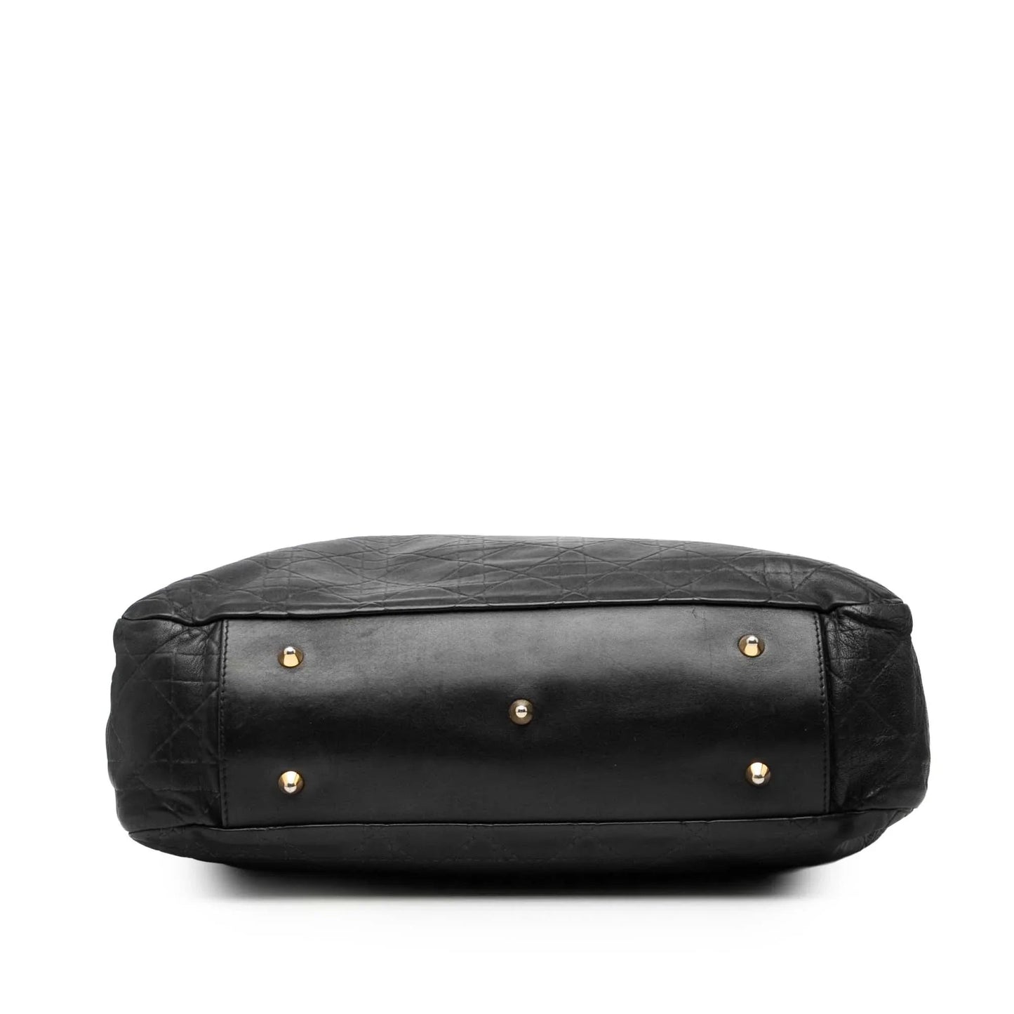 Black Dior Large Lambskin Cannage Lady Dior Soft Shopping Tote