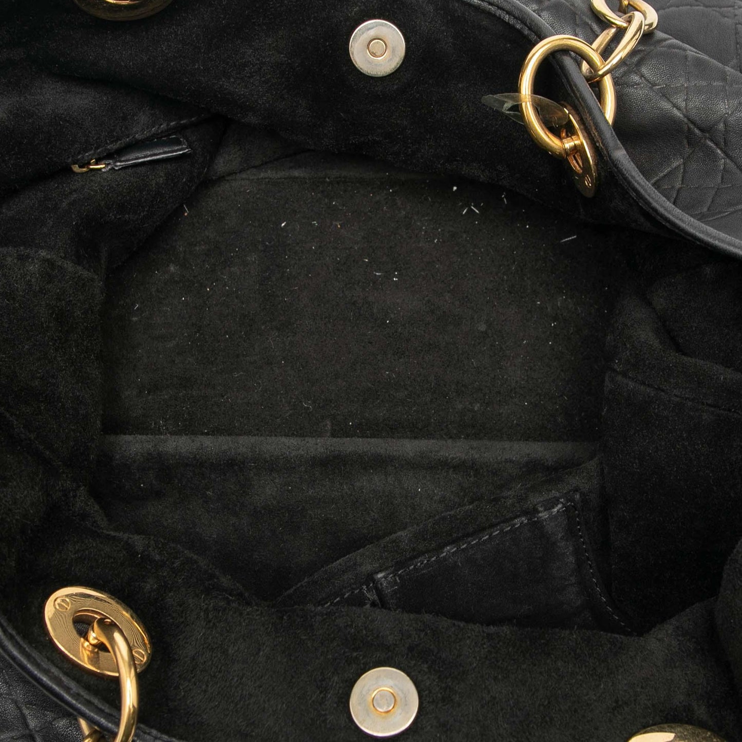 Black Dior Large Lambskin Cannage Lady Dior Soft Shopping Tote
