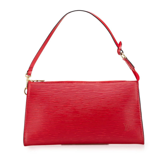 Red Louis Vuitton Epi Pochette Accessoires Shoulder Bag