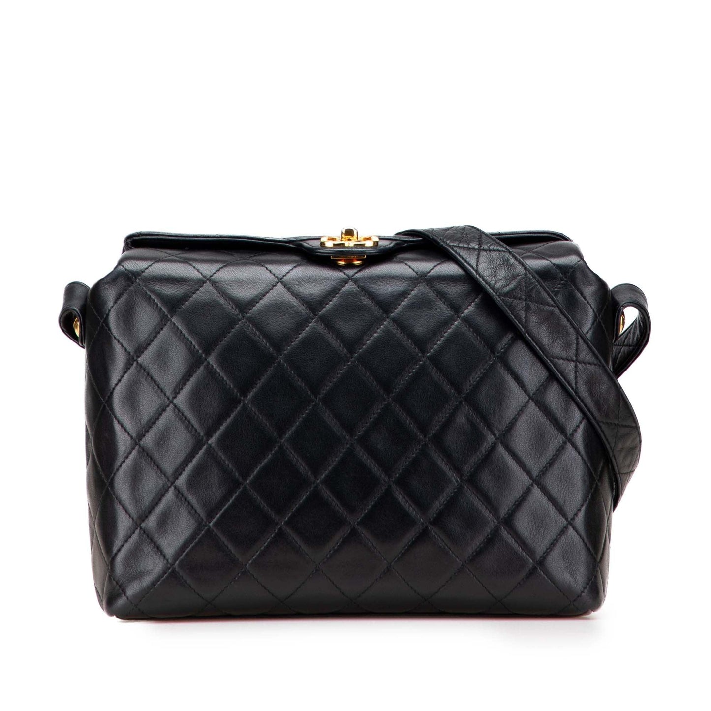 Black Chanel CC Quilted Lambskin Crossbody