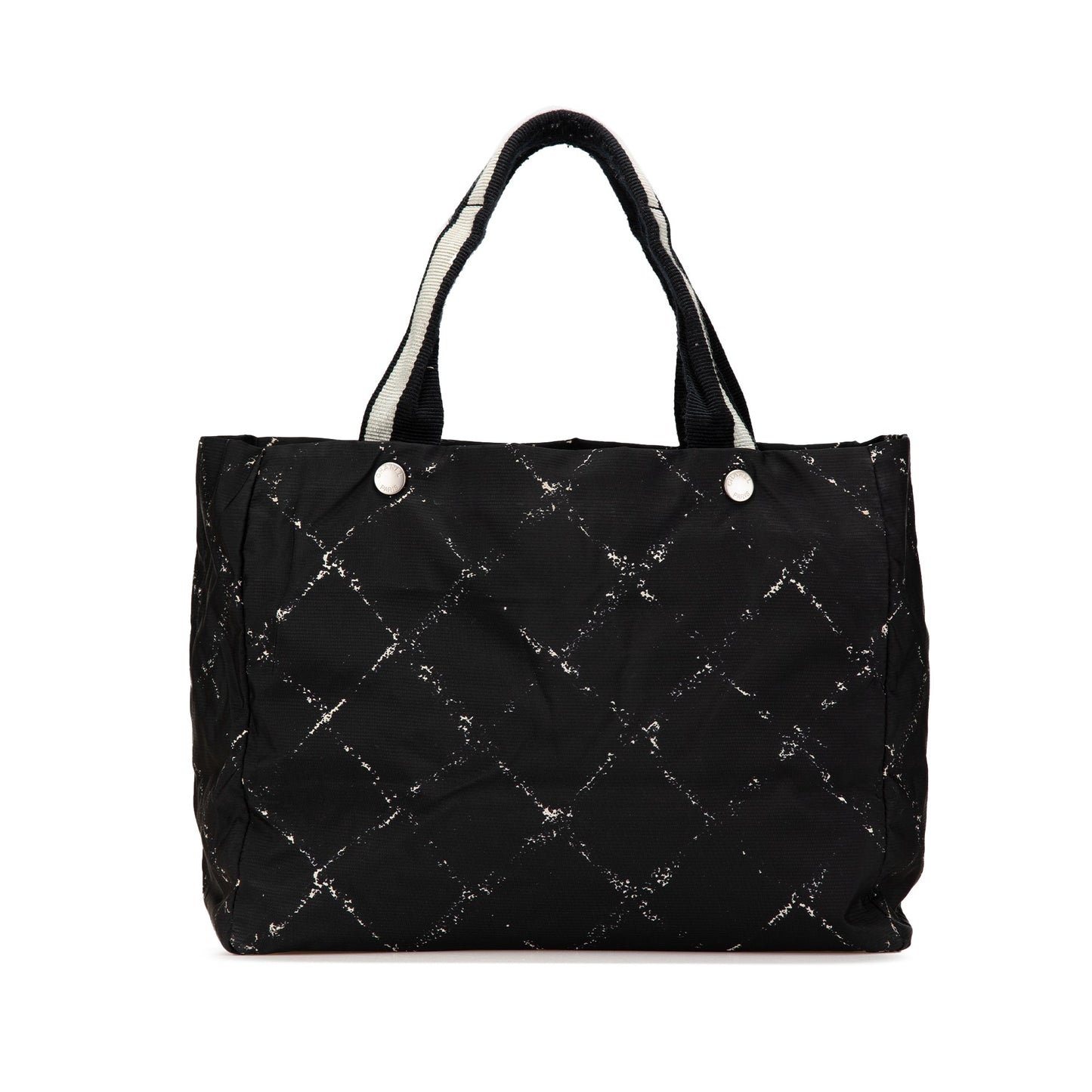 Black Chanel Old Travel Line Nylon Tote