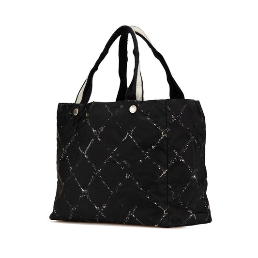 Black Chanel Old Travel Line Nylon Tote