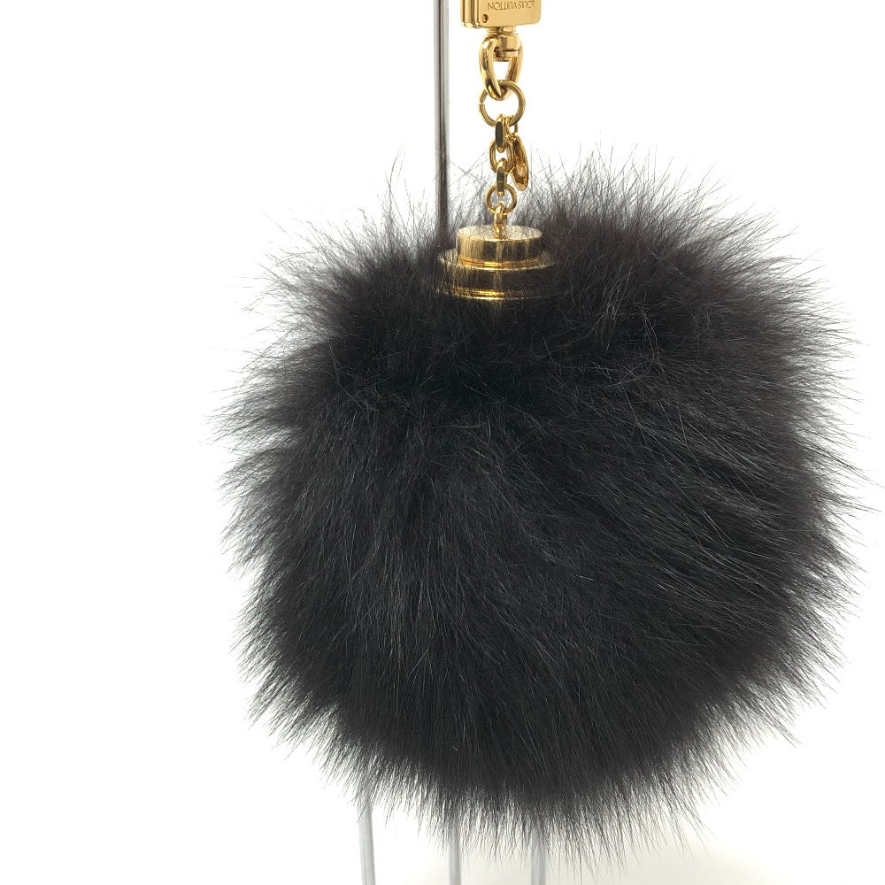 LOUIS VUITTON Bag charm M67372 fur black fuzzy bubble fur Women