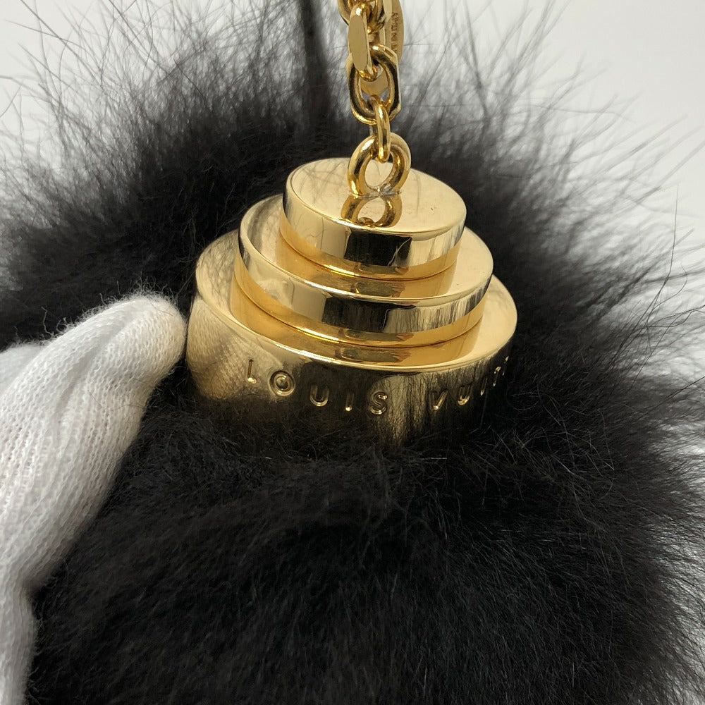 LOUIS VUITTON Bag charm M67372 fur black fuzzy bubble fur Women