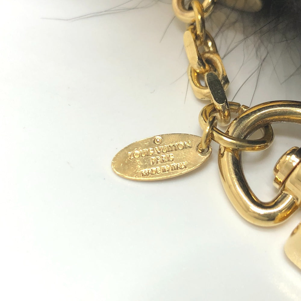LOUIS VUITTON Bag charm M67372 fur black fuzzy bubble fur Women