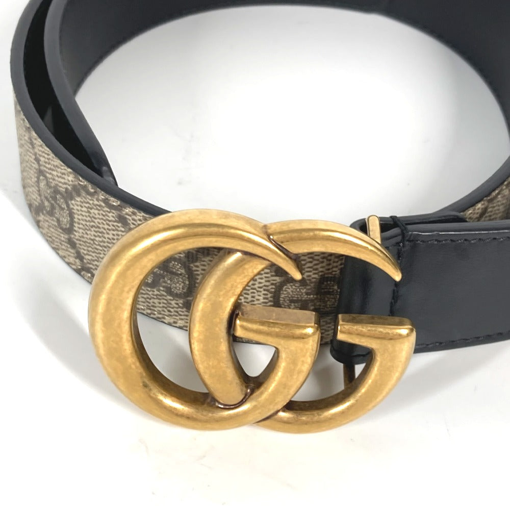 GUCCI belt 625839 GG Supreme Canvas beige Double G buckle Women 70