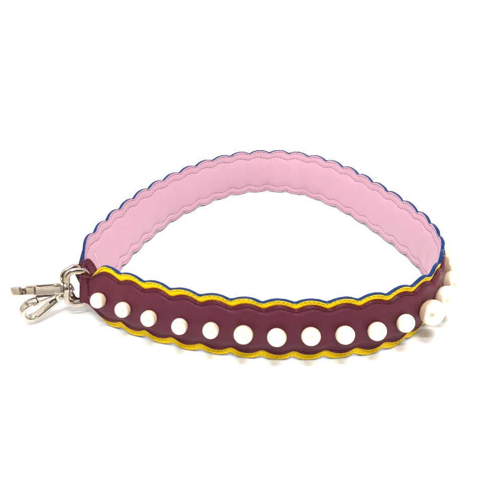 FENDI Shoulder strap leather multicolor Fake pearl Strap you Women