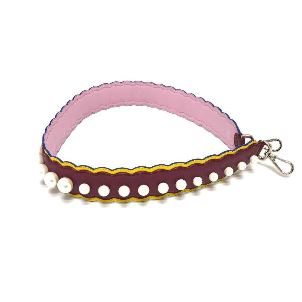 FENDI Shoulder strap leather multicolor Fake pearl Strap you Women