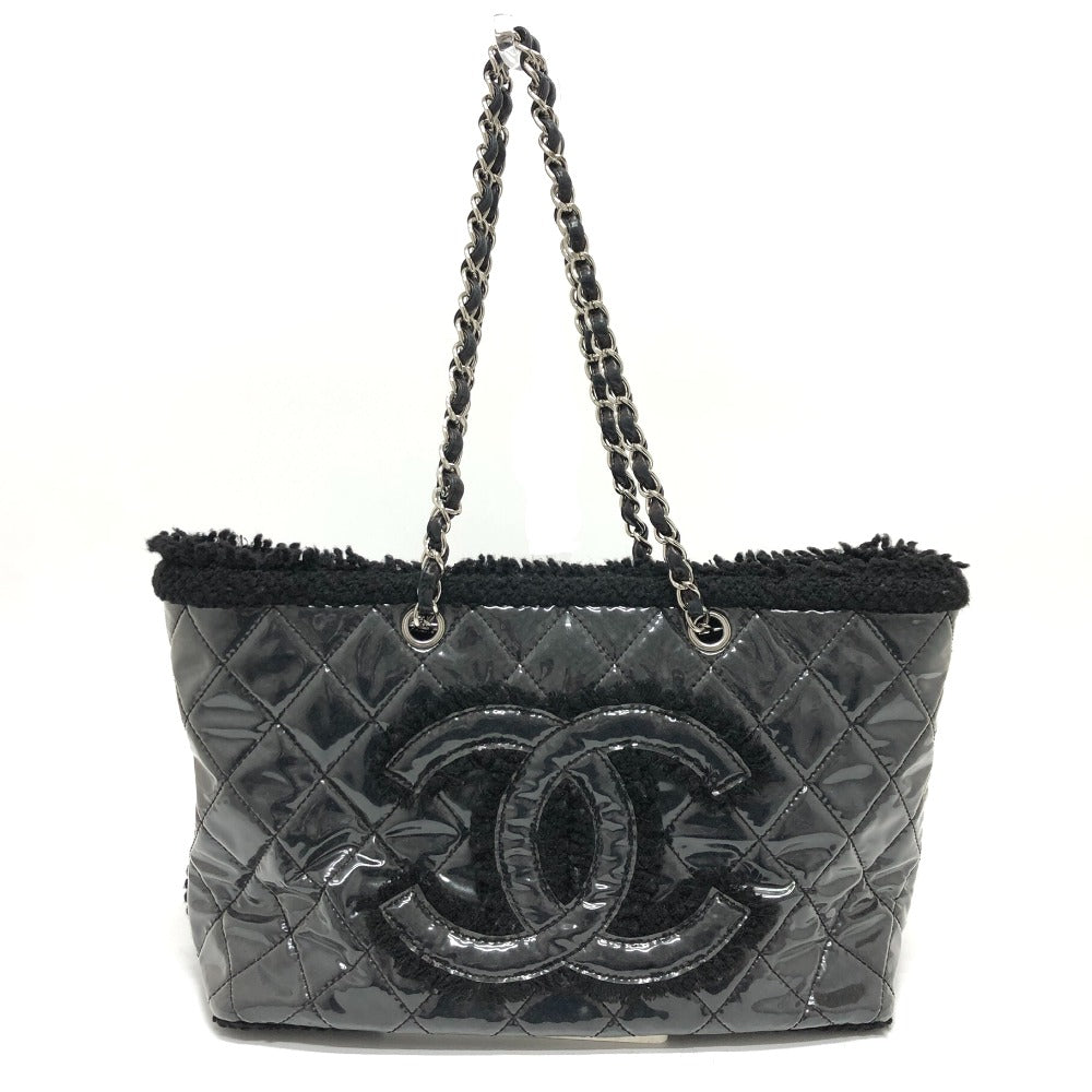 CHANEL Tote Bag A47155 Plastics black WChain Fanny Tweed Matelasse CC COCO Mark Women
