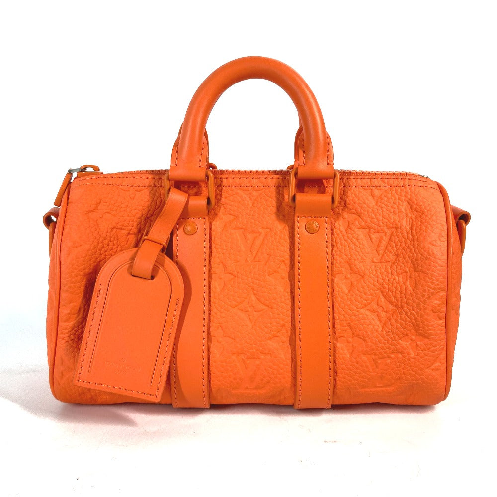 LOUIS VUITTON Handbag M20930 Taurillon Clemence Leather Orange Monogram Keepall  bandouliere25 mens