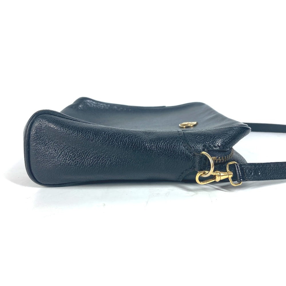 HERMES Shoulder Bag leather black vintage Shuval horse unisex(Unisex)  d
