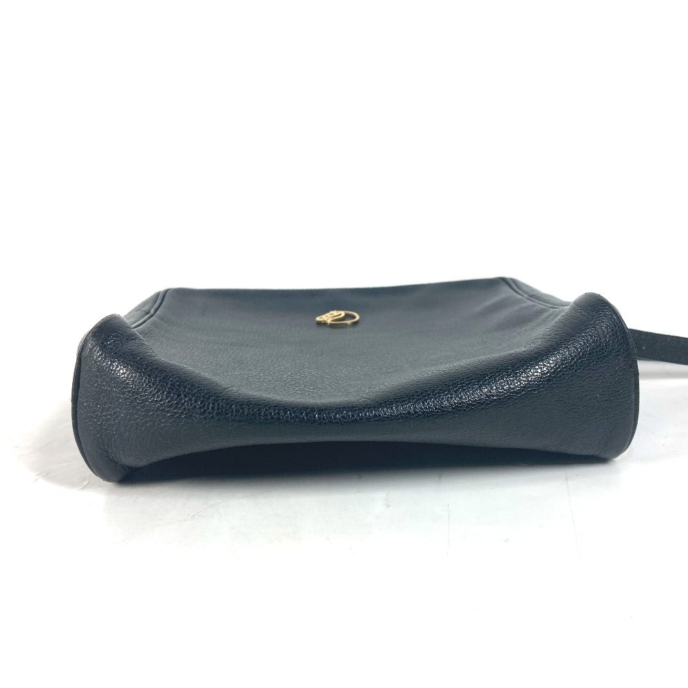 HERMES Shoulder Bag leather black vintage Shuval horse unisex(Unisex)  d