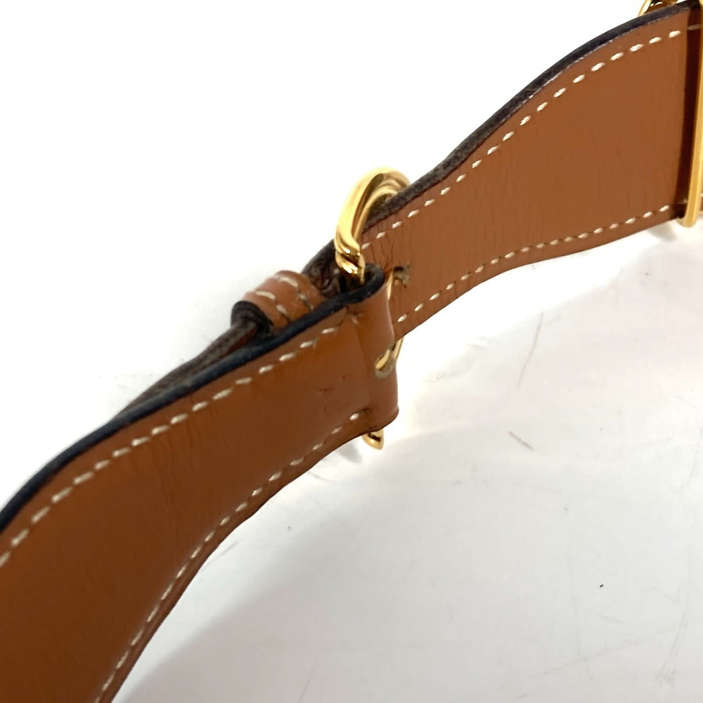 HERMES belt leather Brown vintage buckle Women 70  d