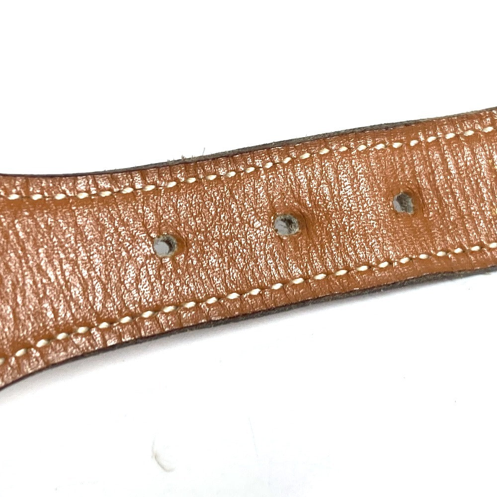 HERMES belt leather Brown vintage buckle Women 70  d