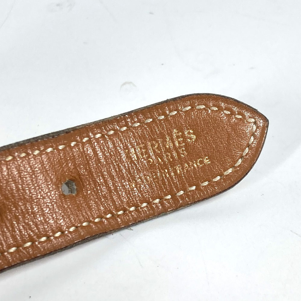 HERMES belt leather Brown vintage buckle Women 70  d