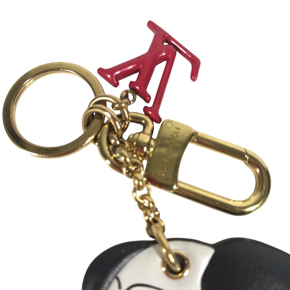 LOUIS VUITTON key ring M01967 leather white Dog Dalmatian Animogram Dog Keychain