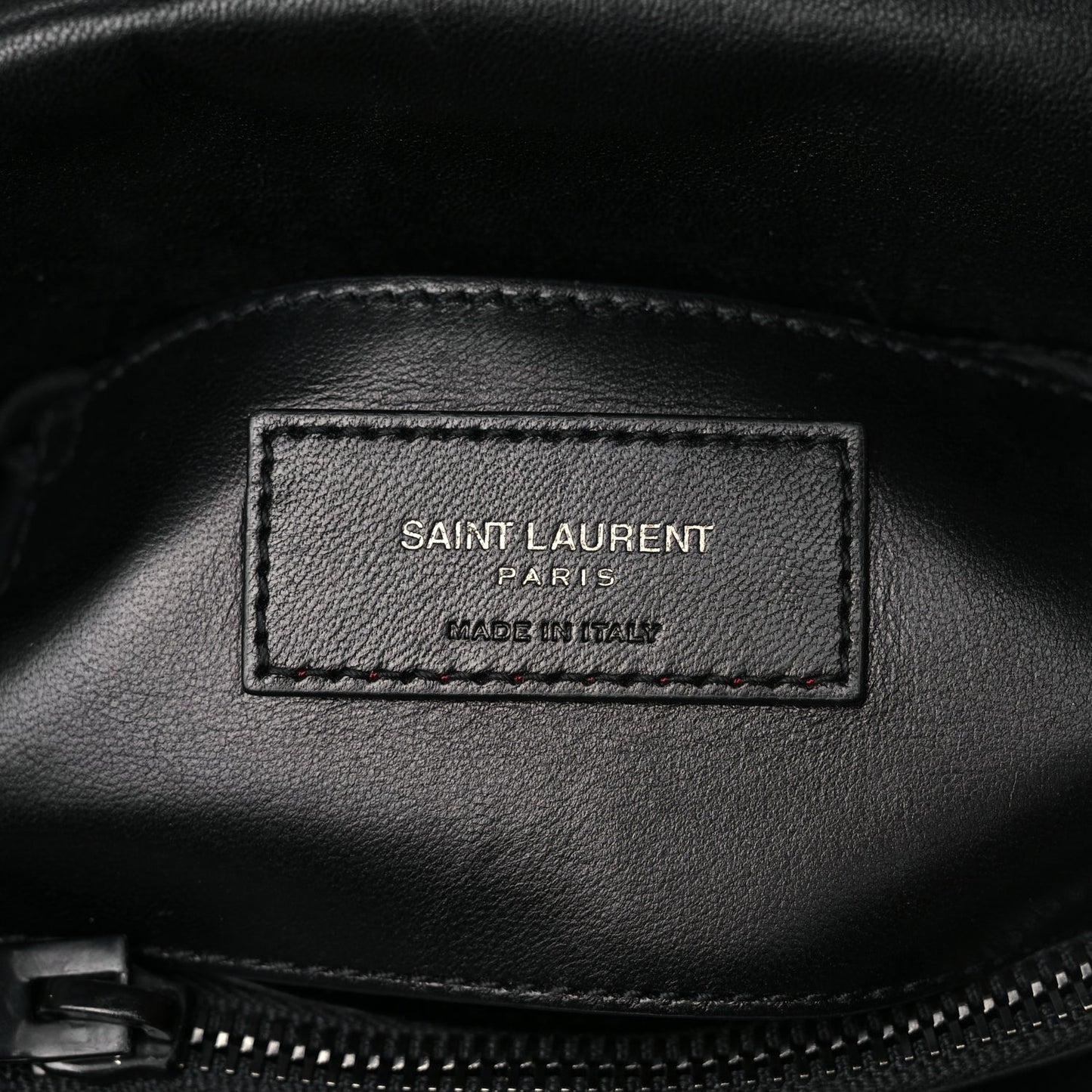 Saint Laurent Sheepskin Matelasse Chevron Monogram Monochrome Medium College Bag Black