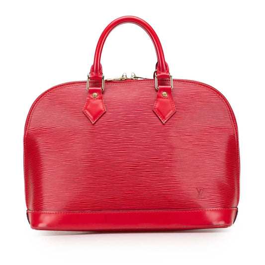 Red Louis Vuitton Epi Alma PM Handbag