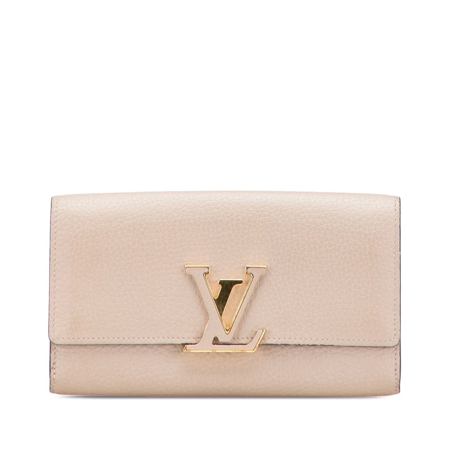 Creme Louis Vuitton Taurillon Capucines Wallet
