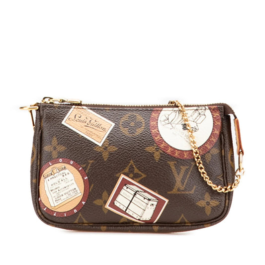Brown Louis Vuitton Monogram Patch Mini Pochette Accessoires Handbag