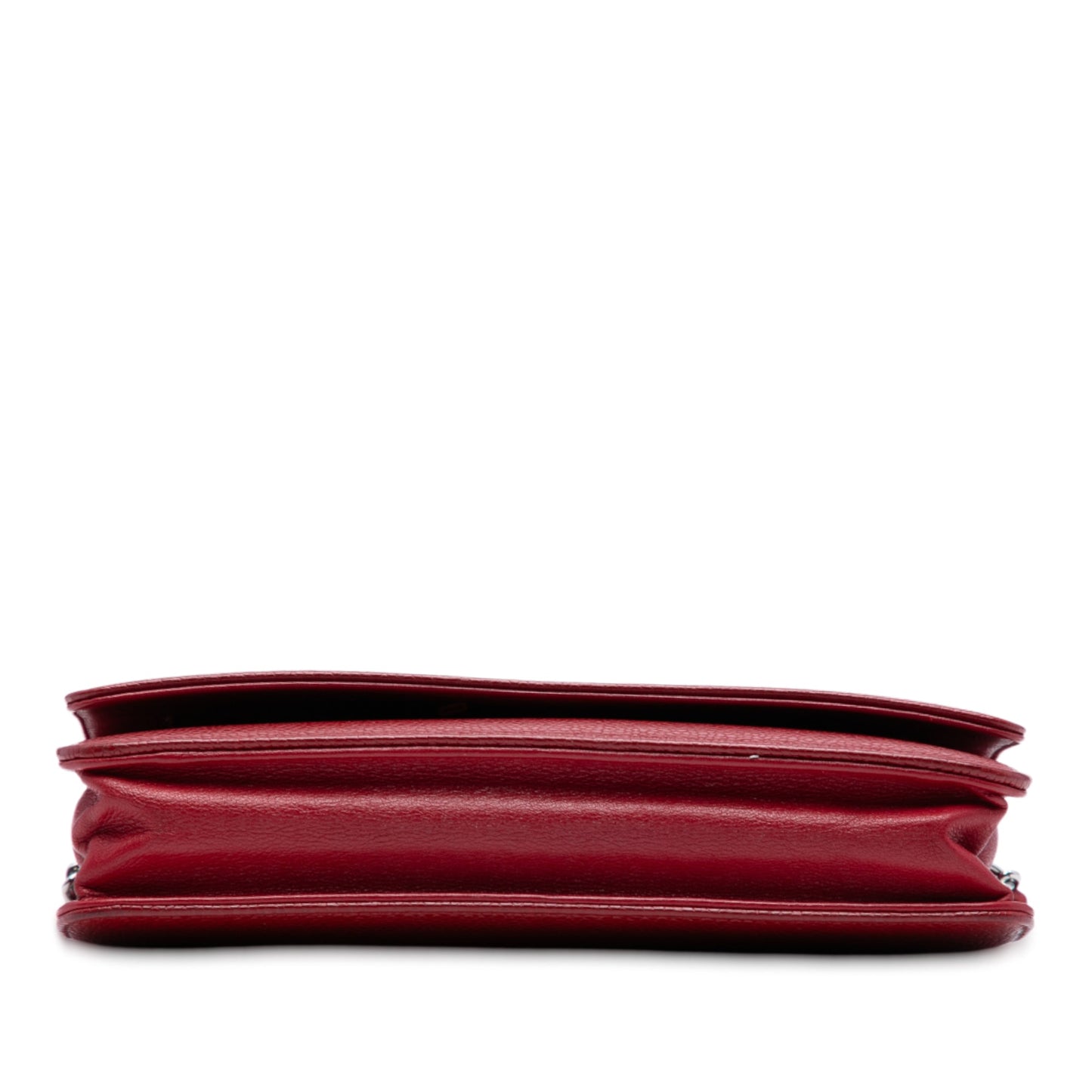 Red Chanel CC Caviar Wallet On Chain Crossbody Bag