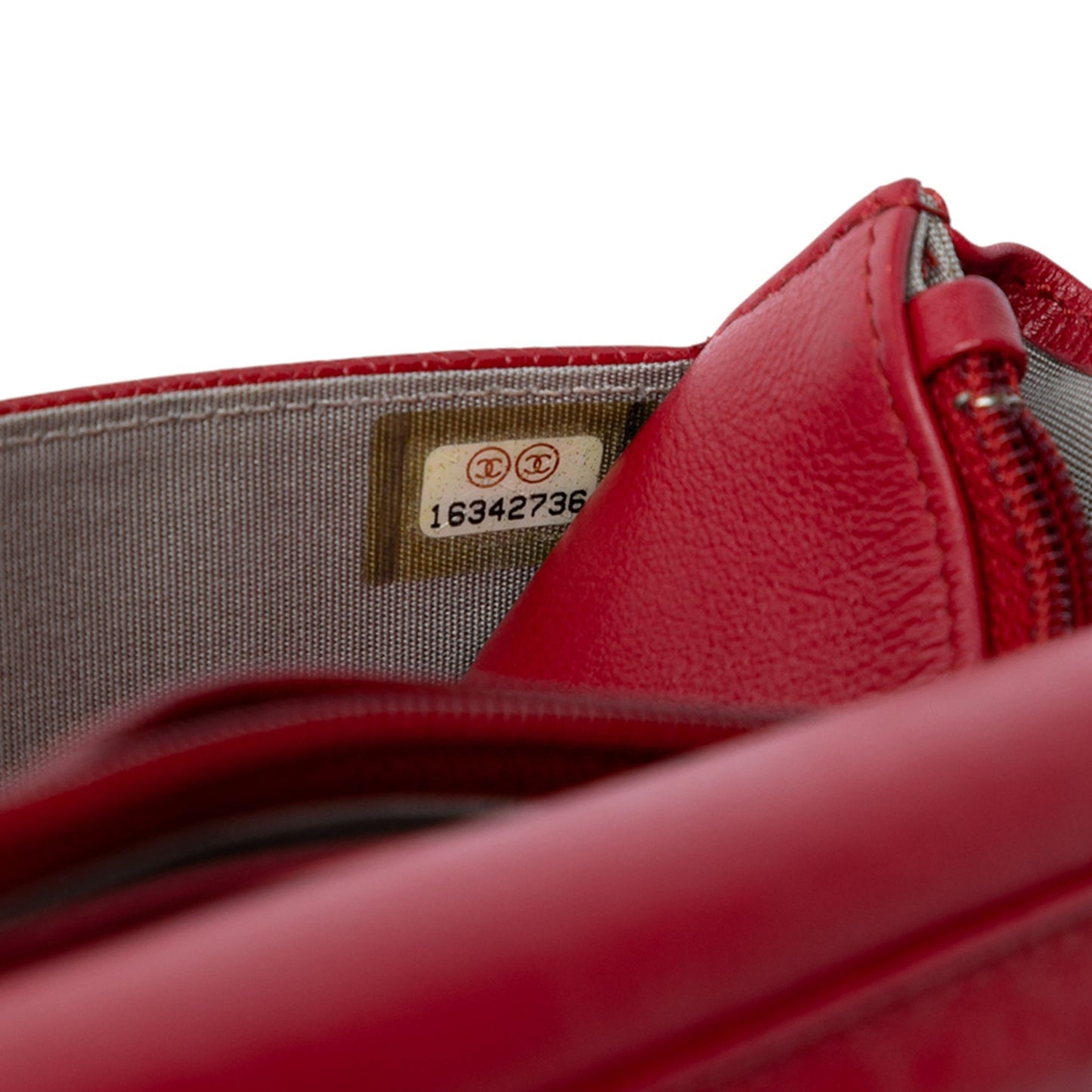 Red Chanel CC Caviar Wallet On Chain Crossbody Bag