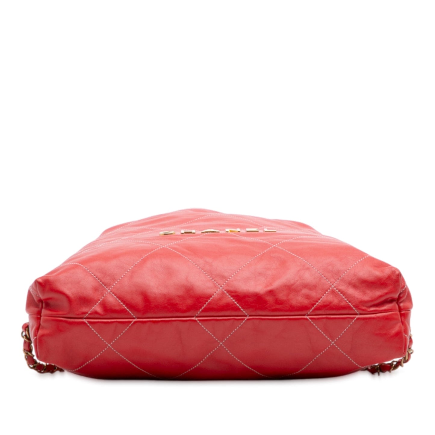 Red Chanel Large Shiny Quilted Calfskin 22 Backpack