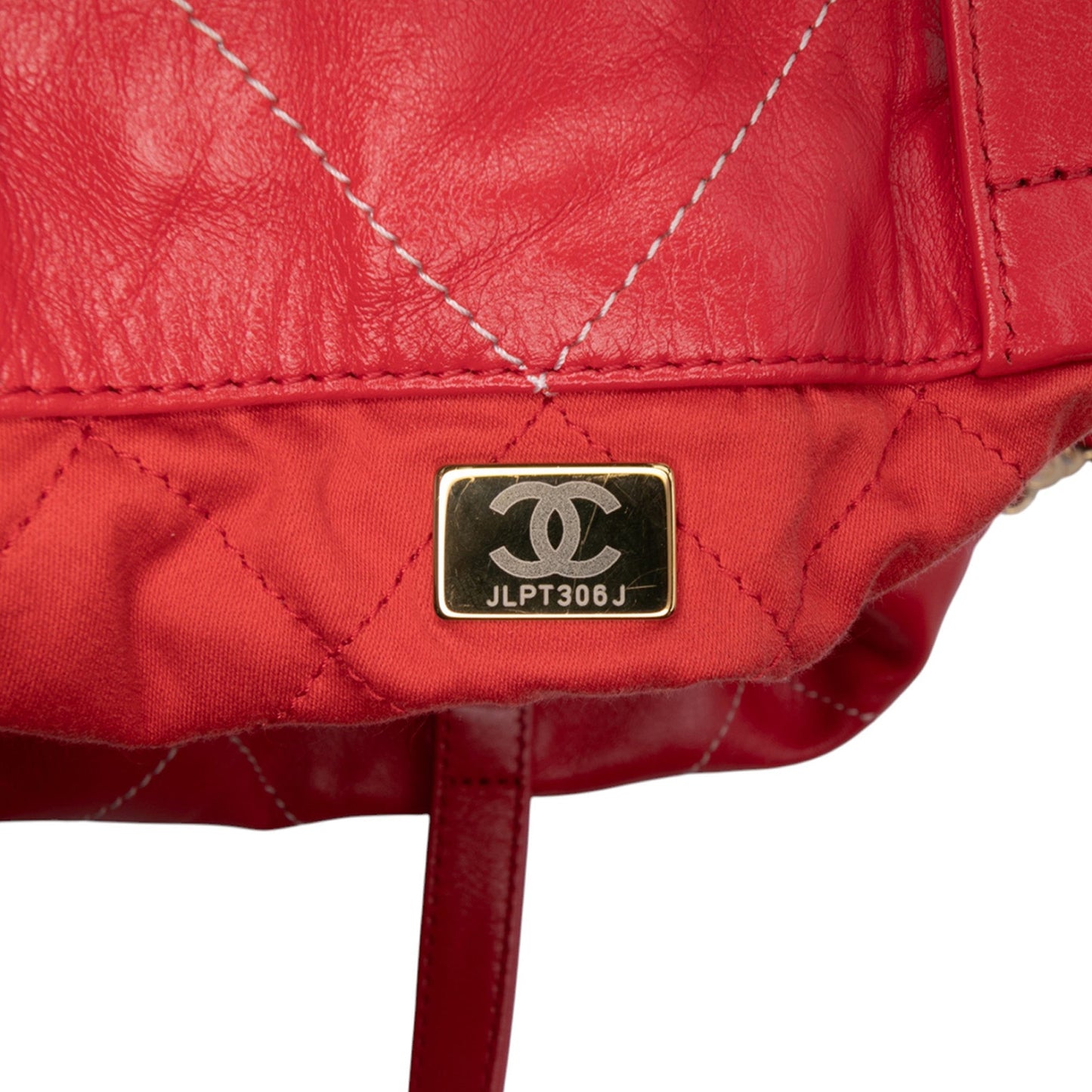 Red Chanel Large Shiny Quilted Calfskin 22 Backpack