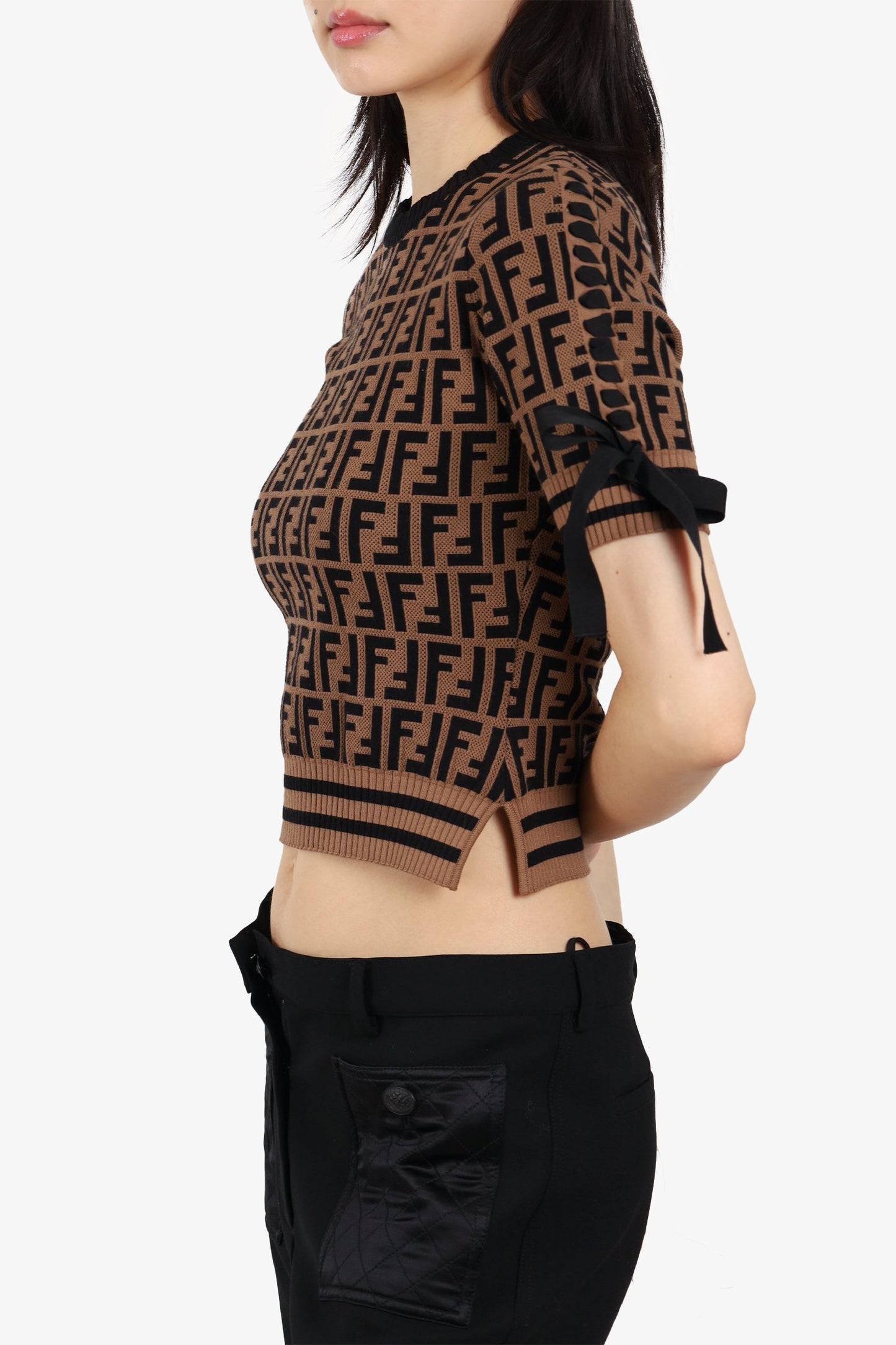 Fendi Brown Zucca Monogram Sweater Size 36